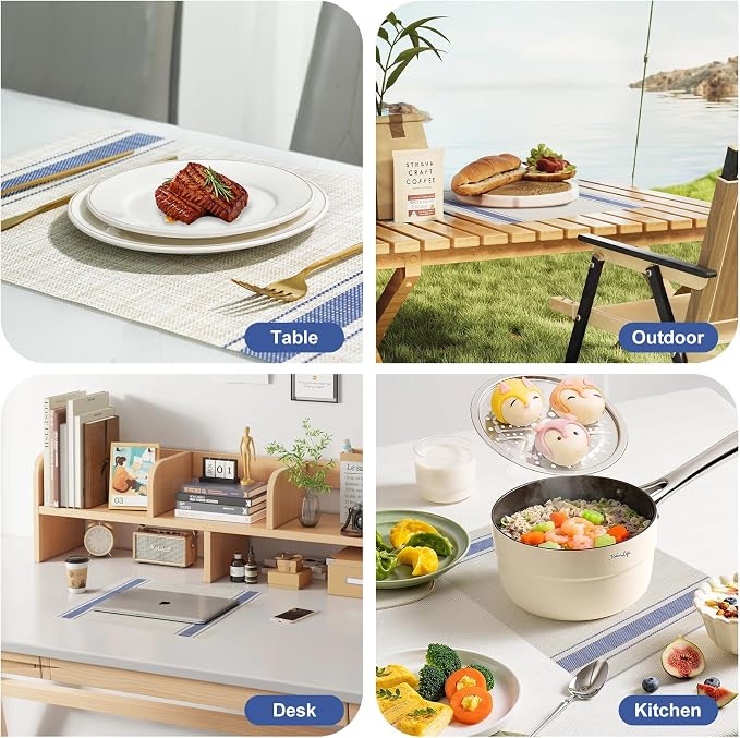 Placemats Set of 12，Non-Slip PVC Weave Table Mats Easy to Clean，Heat Resistant - Image 7