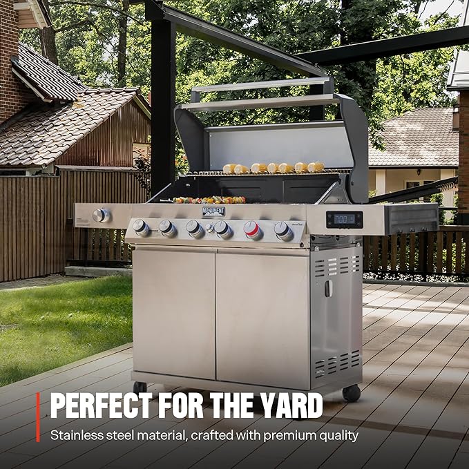 Monument Grills 6+1 Burner Smart Propane Gas Grill, Denali 605Pro Stainless - Image 8