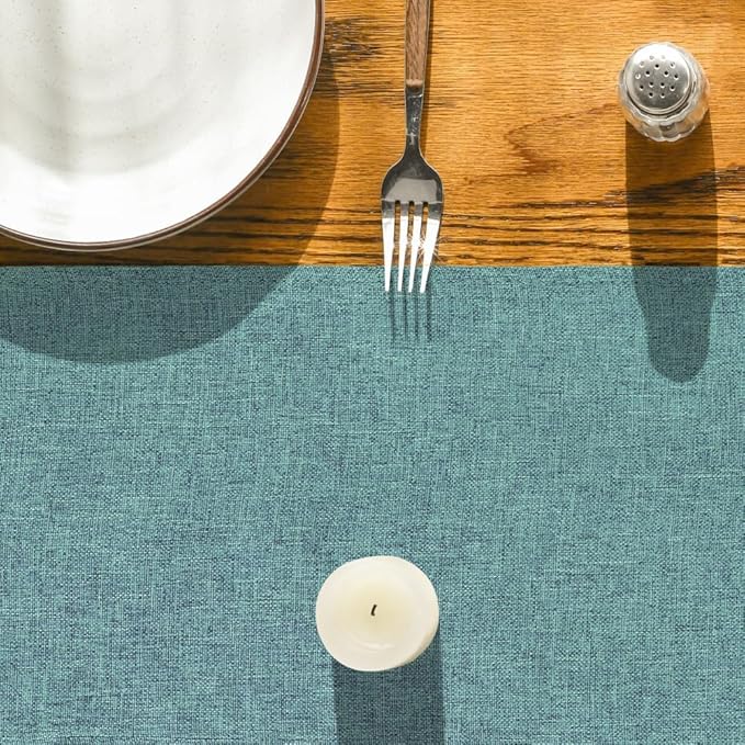 Artoid Mode Turquoise Aqua Table Runner, Seasonal Summer Washable Kitchen - Image 2