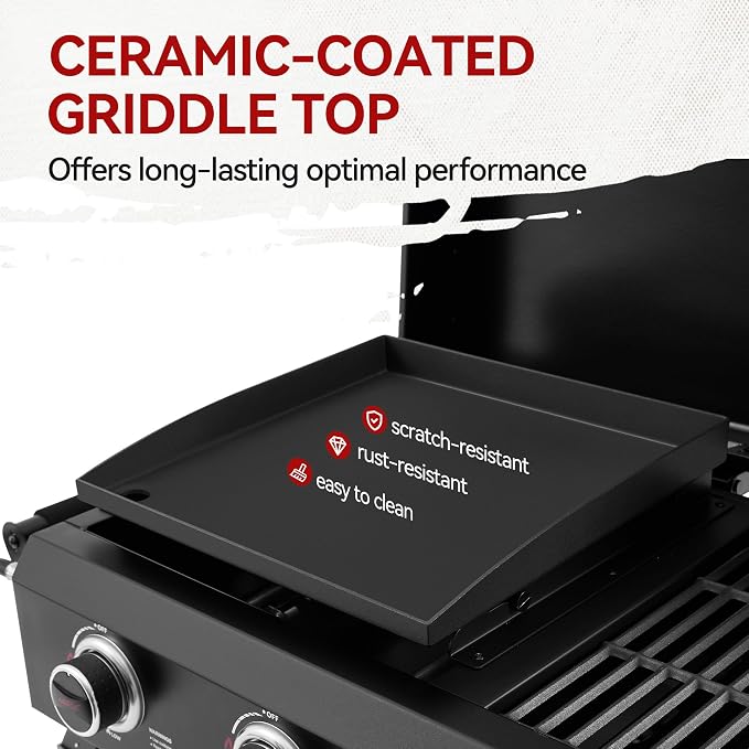 Royal Gourmet GD4002TP 4 Burner Propane Gas Grill and Griddle Combo - Image 11