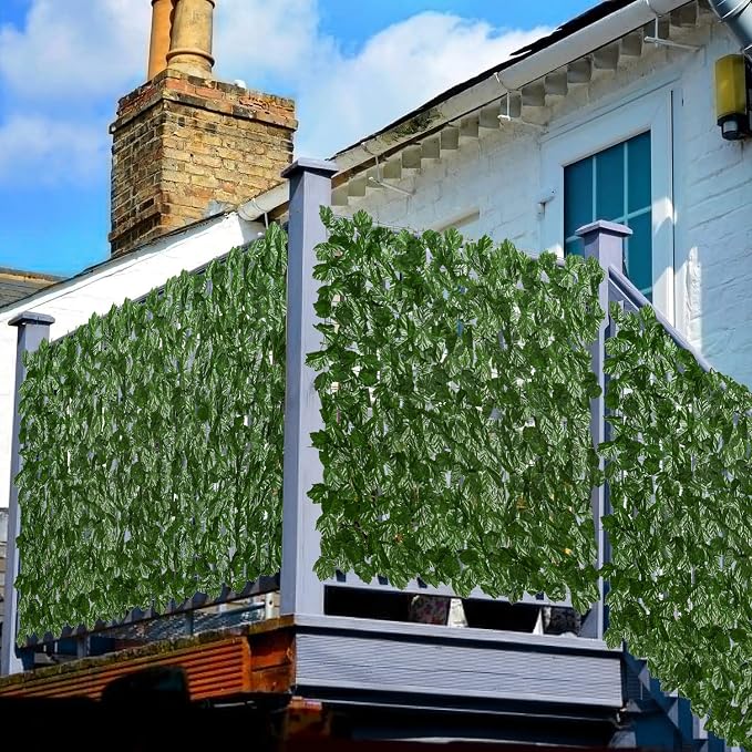 DearHouse Artificial Ivy Privacy Fence, 196.85x39.37inch Artificial Hedges - Image 2