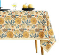 ISAENNE Designer Bohemian Floral Small Square Tablecloth, Linen Colorful Table by Isaennehomedecoration