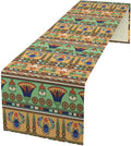 Egyptian Print Table Runner, Egyptian Ornament Scarab Flower Abstract Design by Unknown