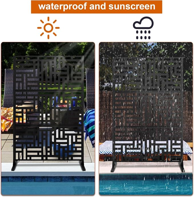 72" H×47" W Metal Privacy Screen, Outdoor Indoor Privacy Screens - Image 4