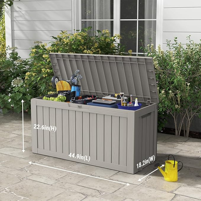 Mars Villa 72 Gallon Deck Box, Waterproof Weatherproof and UV Resistant Resin - Image 2