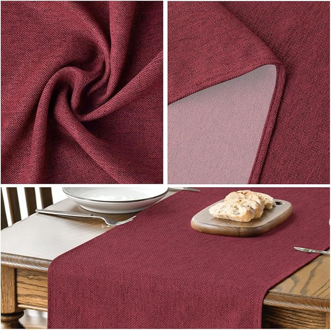 Artoid Mode Dark Red Table Runner, Seasonal Christmas Valentine's Washable - Image 4