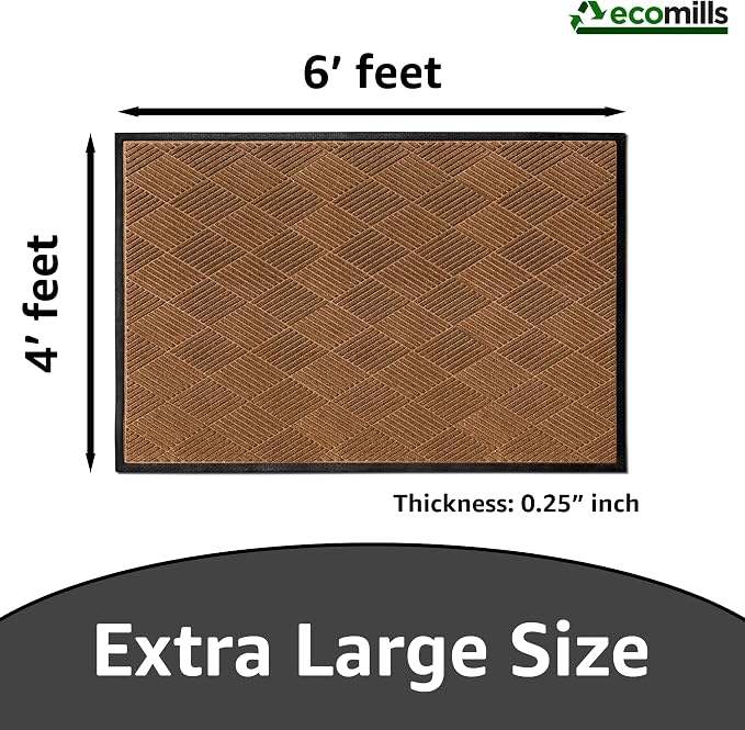 Ecomills Deluxe Diamond Entrance Door Mat, XX-Large Heavy Duty Absorbent Rubber - Image 2