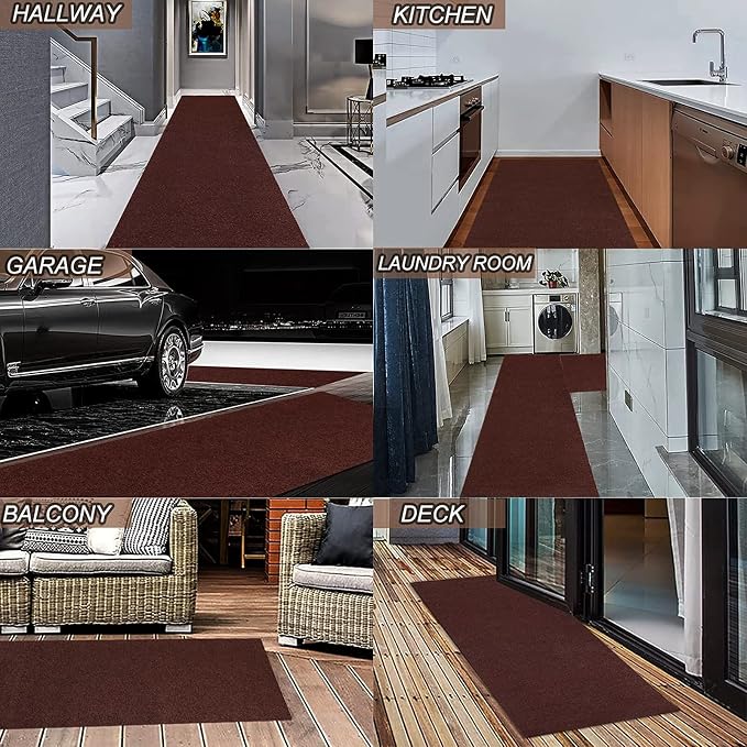 2' x 11' Runner Rugs with Rubber Backing, Indoor Outdoor Utility Carpet Runner - Image 7