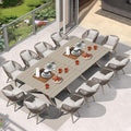 PURPLE LEAF 14 Pieces Patio Dining Set Wicker Outdoor Furniture Oversize by PURPLELEAF