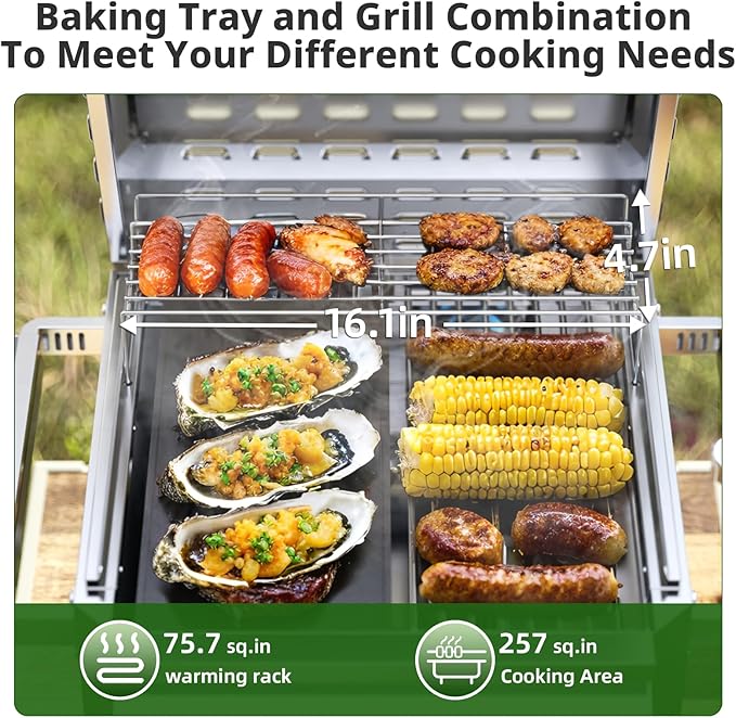 Tabletop Gas Grill, Stainless Steel Portable Propane Grill - Image 7