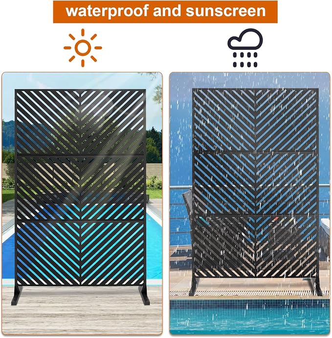 72" H×47" W Metal Privacy Screen, Outdoor Indoor Privacy Screens - Image 5