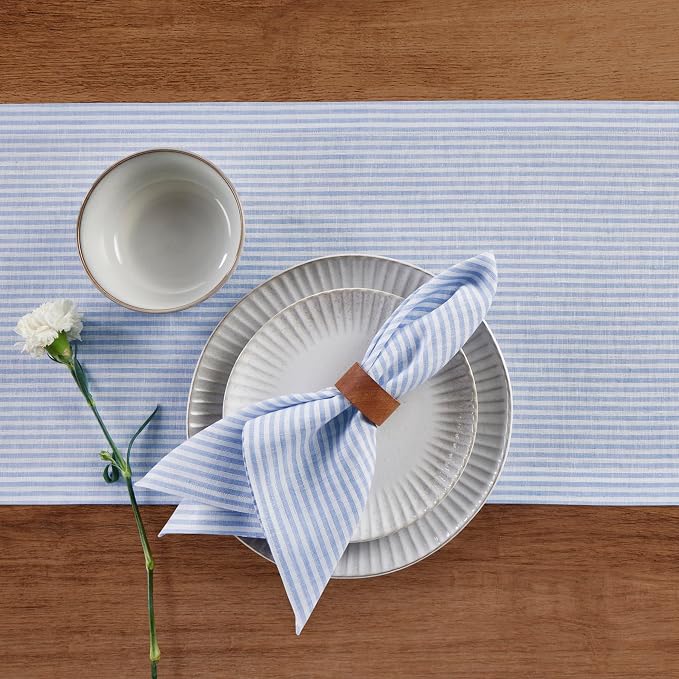 Solino Home Linen Striped Table Runner 36 Inches - Image 3