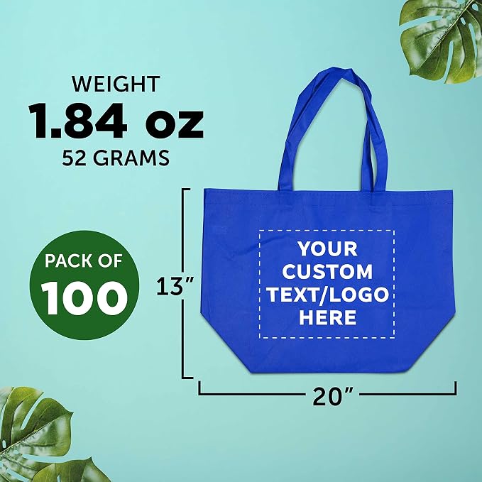 DISCOUNT PROMOS Custom Southern Style Grocery Tote Bags Set of 100 - Image 5