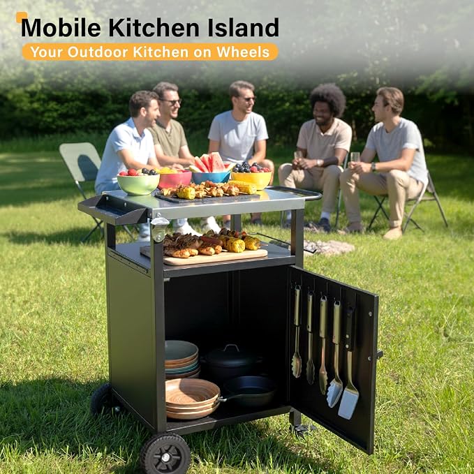 VINGLI Outdoor Grill Table Cart - Image 5
