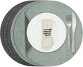 Myir JUN Round Placemats Dual Sided, Faux Leather Place Mats Set of 6 Indoor by MyirJUN