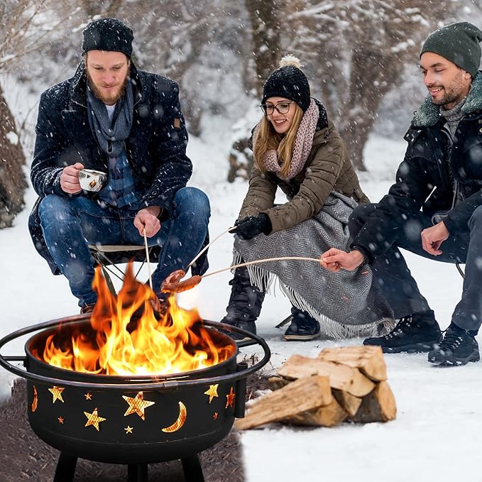 PHI VILLA 30" Outdoor Wood Burning Firepit - Image 6