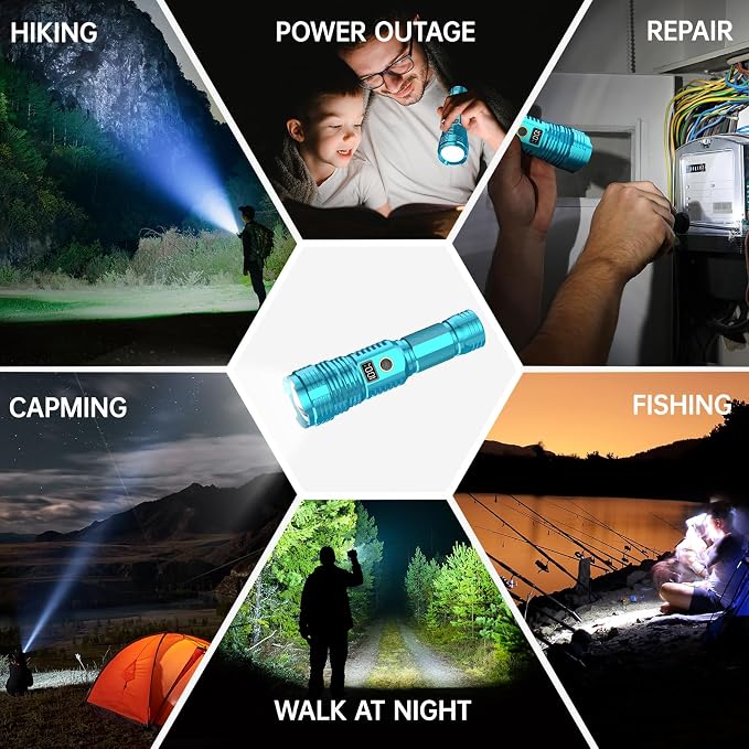 Flashlights High Lumens Rechargeable, LED Super Bright Flash Light Long Beam - Image 8