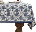 patdrea Designer Vintage Blue Long Rectangle Tablecloth, Linen Anti-Wrinkle by Welcometopatdrea