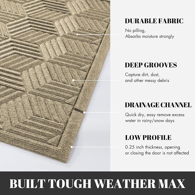 Yimobra Large Door Mat 47x24, All-Season Waterproof Outdoor Mats - Image 4
