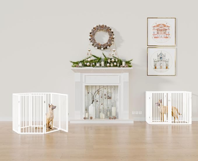 Vantas Folding No-Assembly Metal Pet Gate 120" Wide, Freestanding Accordion - Image 3