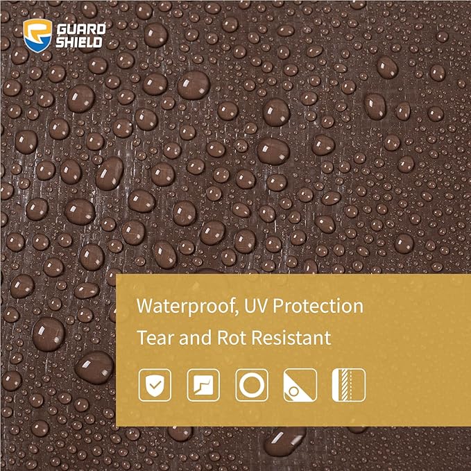 GUARD SHIELD Tarps Heavy Duty Waterproof 10x20 Feet Brown/Bright Silver Poly - Image 3