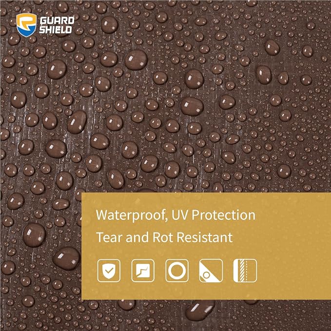 GUARD SHIELD Tarps Heavy Duty Waterproof 20x40 Feet Brown/Bright Silver Poly - Image 3