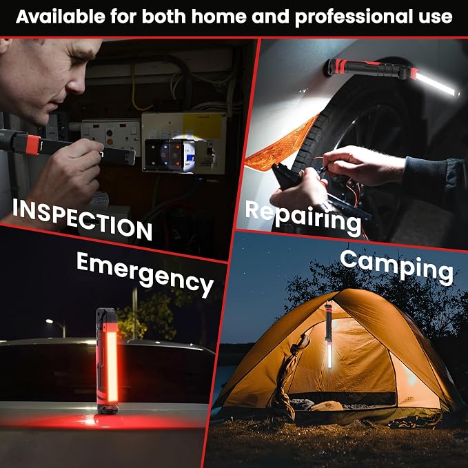 Rechargeable Work Light 2500mAh Magnetic LED Work Light Flashlight Mechanic - Image 8