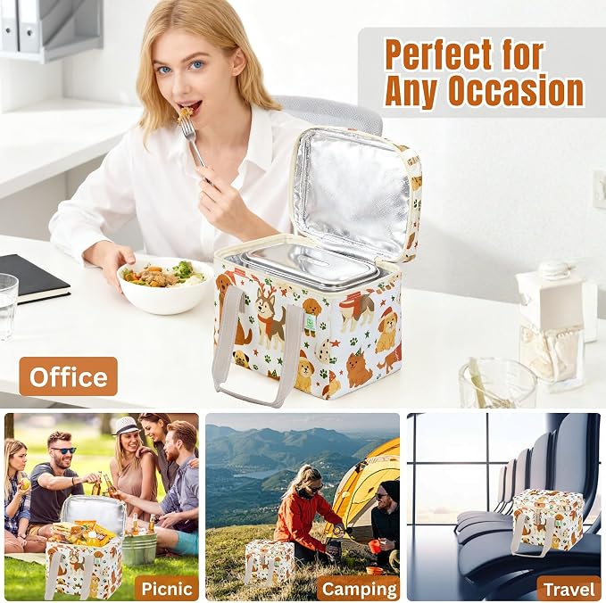 VENO 2 Pack Christmas Insulated Lunch Bag, Heavy Duty Insulated Grocery Bags - Image 6