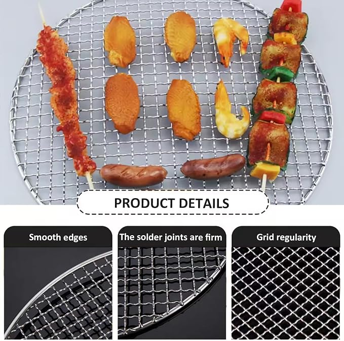 15" Round Stainless Steel Grill Grate, Heat-Resistant Replacement Baking Tray - Image 4