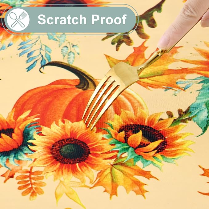 misaya Rectangle Waterproof Vinyl Table Cloth, Wipeable Tablecloth - Image 4