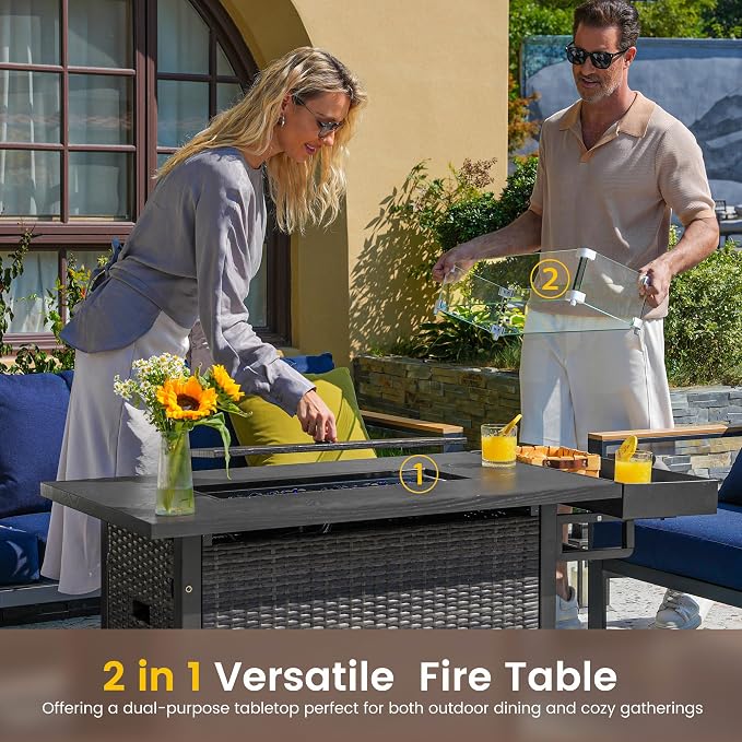 Sundale Outdoor 52 Inch Outdoor Fire Pit Table, 000 BTU Propane Fire Pits - Image 4