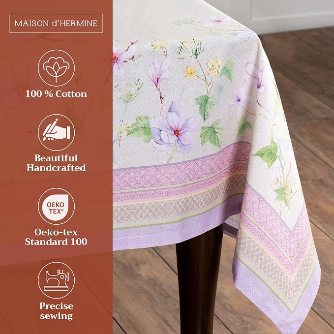 Maison d' Hermine Table Cloth Rectangle Table 100% Cotton 70 x 120 Inches - Image 2