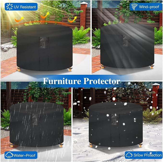 Fire Pit Cover Round- Waterproof Firepit Covers Round Outdoor Fireplace Cover - Image 5