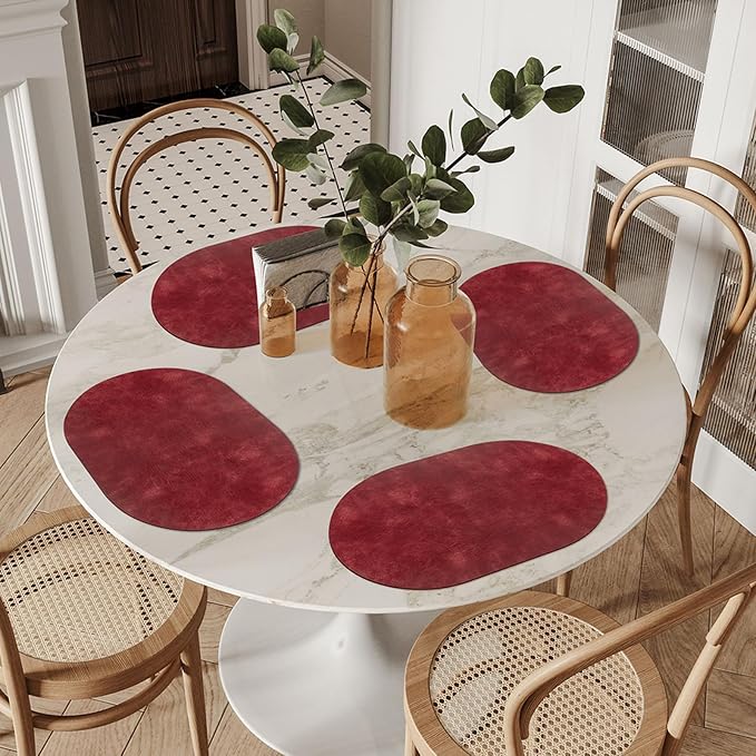 ADRIMER Placemats, Heat Resistant Oval Placemats Set of 12 Washable 12 x 17 Inch - Image 6