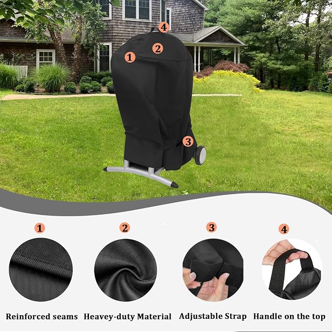 Grill Cover for Charbroil Electric/Gas Patio Bistro, Heavy Duty 600D Waterproof - Image 5