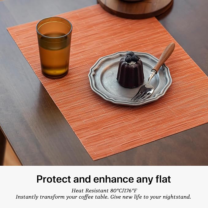 LEXMORE Placemats Set of 12 Vinyl/Plastic Woven Place Mats - Image 5