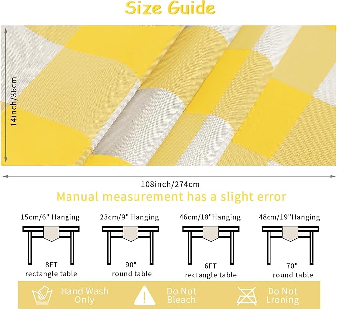 Fabric Checkered Table Runner 12 Pack Waterproof Gingham Table Runner 14W x - Image 4