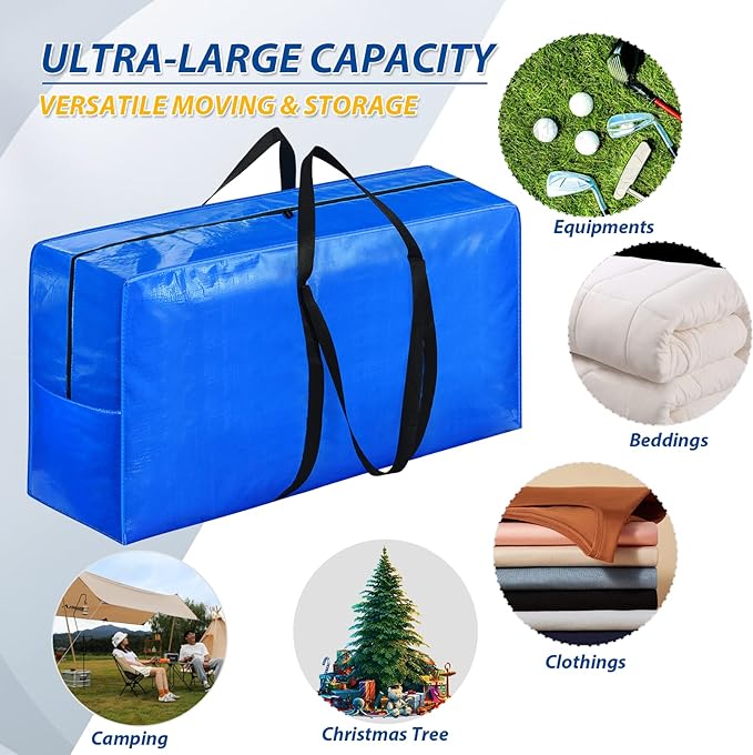 168 Gallon Extra Large Storage Bags, Zippered Outdoor Cushion Furniture Storage - Image 5