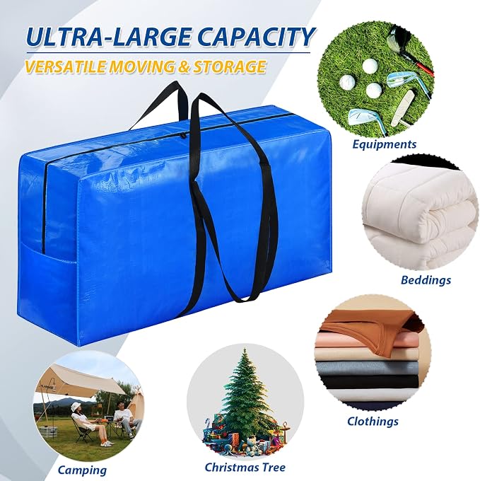 168 Gallon Extra Large Storage Bags, Zippered Outdoor Cushion Furniture Storage - Image 5