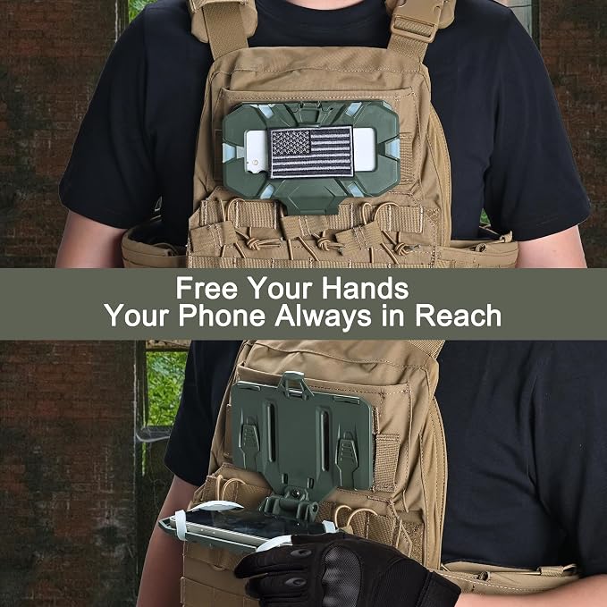 Tactical Plate Carrier Phone Mount, Universal Molle Phone Holder, Tactical - Image 7