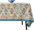 ISAENNE Designer Linen Elegant Long Rectangle Table Cloth, Colorful Floral by Isaennehomedecoration