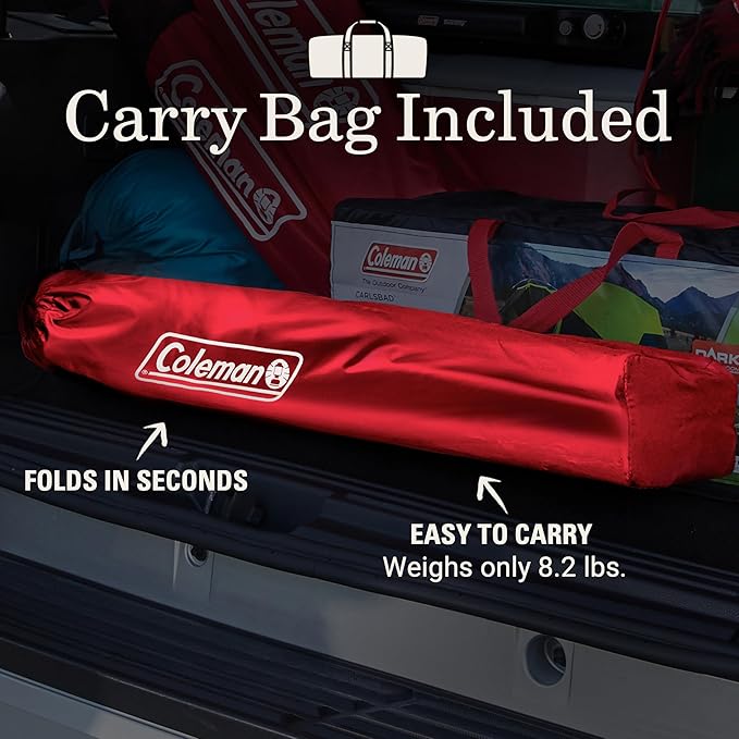 Folding Chair in Red with Armrest Cooler and 325 lb Steel Frame
