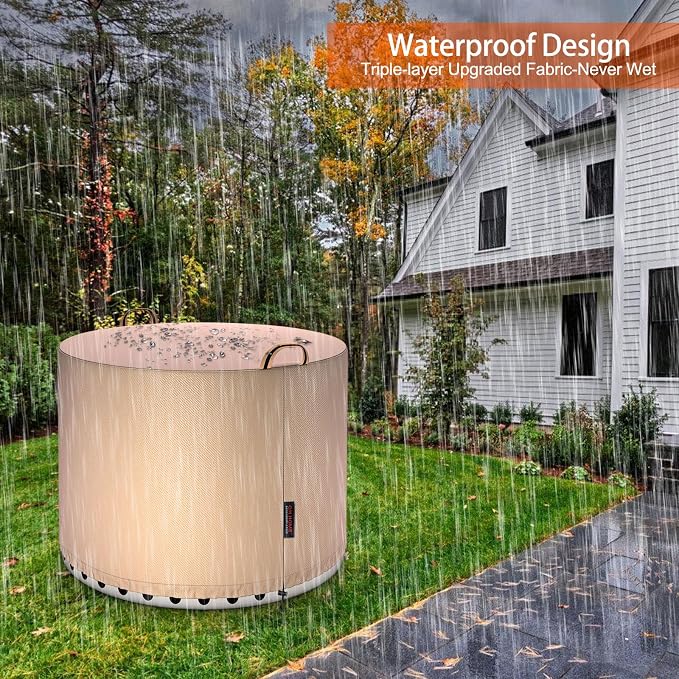 QH.HOME Fire Pit Cover Round for Solo Stove Bonfire 2.0, Strong Tear Resistant - Image 4