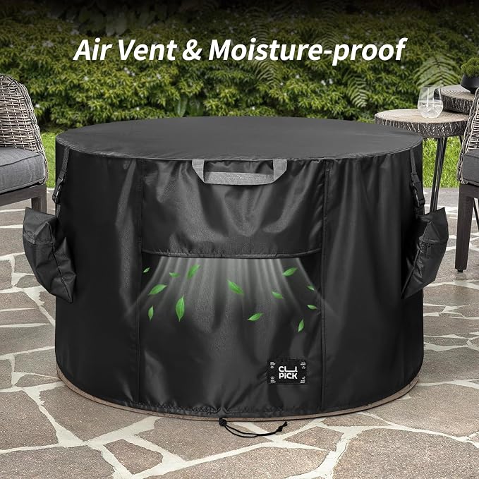 Fire Pit Cover, Heavy-Duty Waterproof Tear-Resistant FirePit Covers Round - Image 6