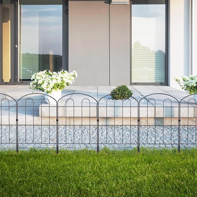 28 Pack Decorative Garden Fence Outdoor 24in x 30ft Coated Metal RustProof - Image 2