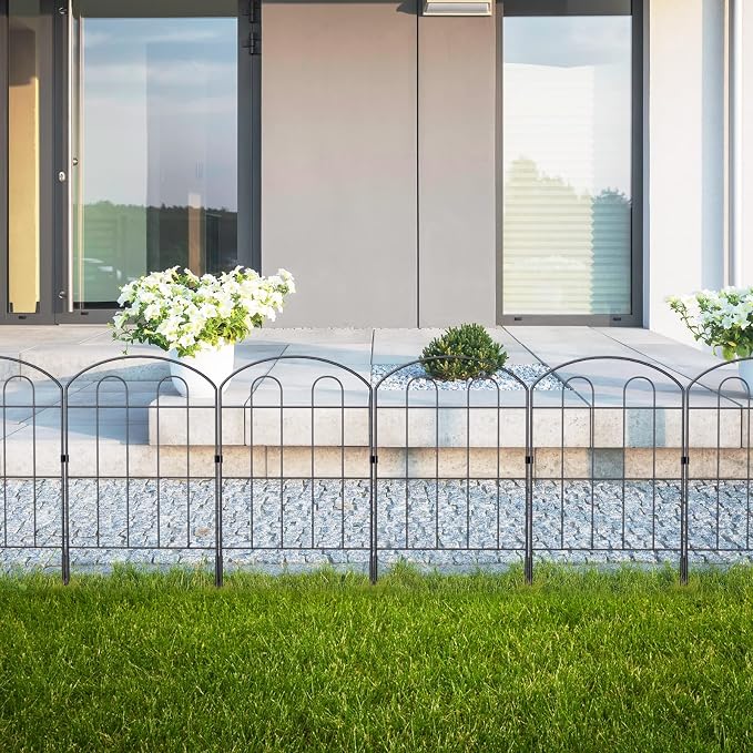 Decorative Garden Fence Outdoor 24in x 10ft Coated Metal RustProof Landscape - Image 9