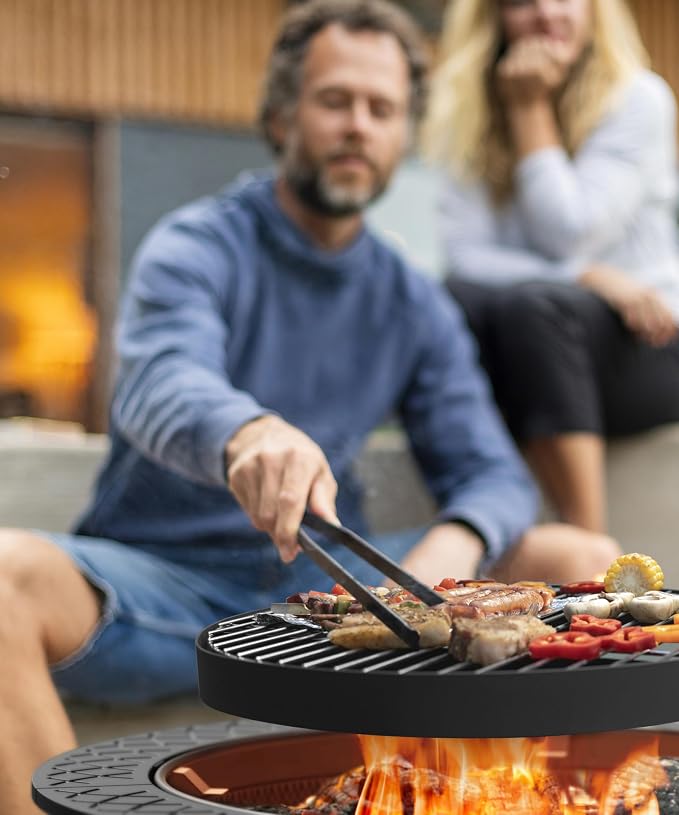 35 Inch Fire Pit with BBQ Grill, Wood Burning Fire Pits - Image 6