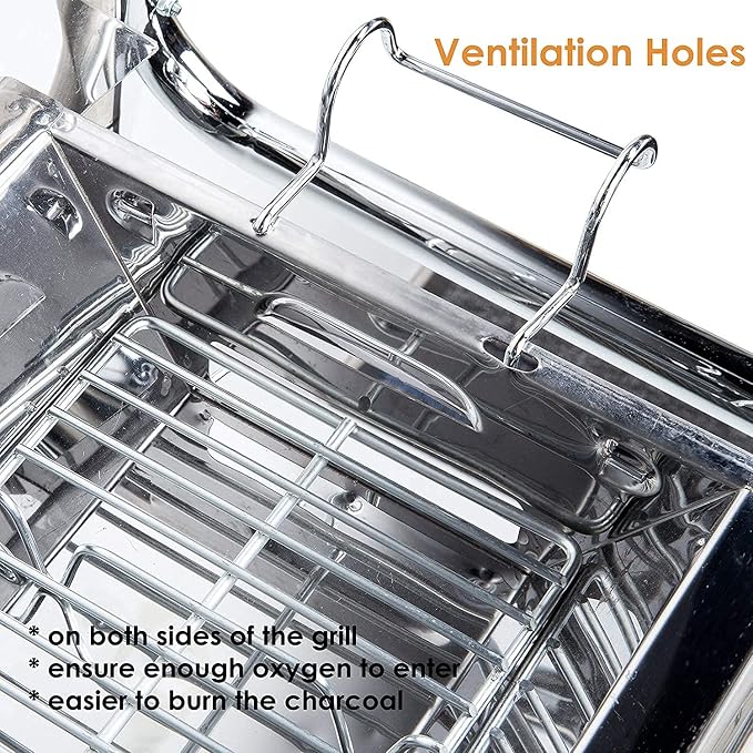 Charcoal Grill, Barbecue Charcoal Grill, Outdoor Stainless Steel Smoker BBQ - Image 5