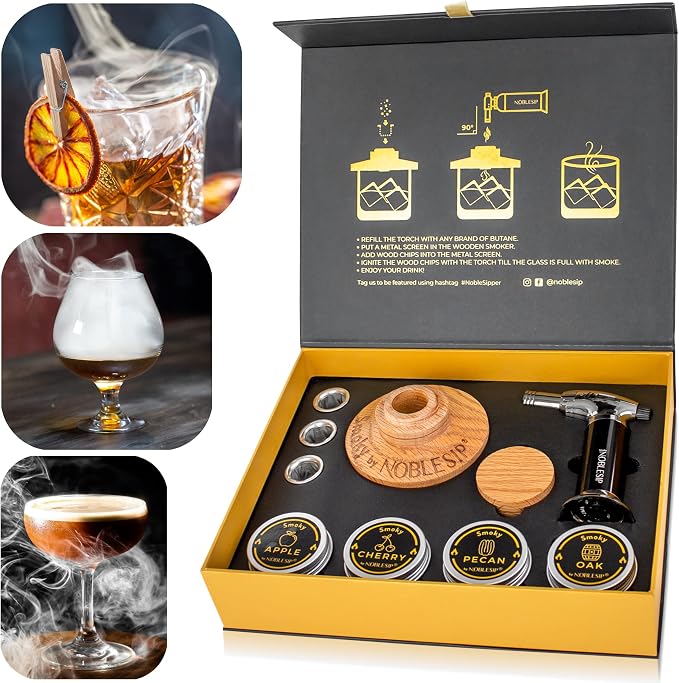 NOBLESIP® Whiskey Bourbon Smoker Kit  Smoky bar Set. Made from by NobleSip