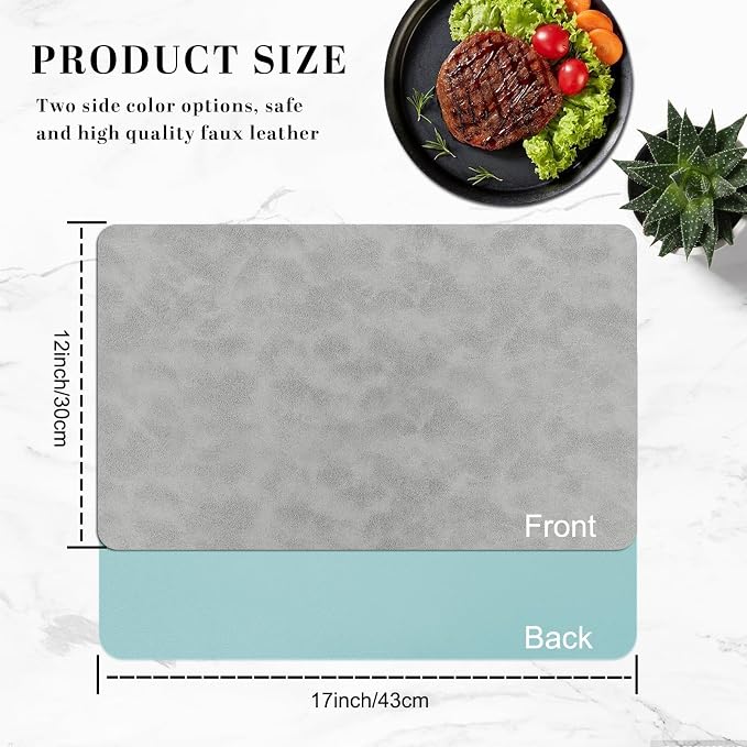 BLESWIN Faux Leather Placemats, PU Dining Table, Waterproof and Oil Resistant - Image 5